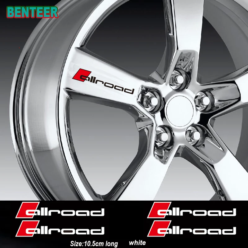 

4pcs Allroad Car Wheel sticker For Audi sline A4 B5 B6 B7 B8 A3 8P 8V 8L A5 A6 C6 C5 C7 A1 A7 A8 Q2 Q3 Q5 Q7 TT RS