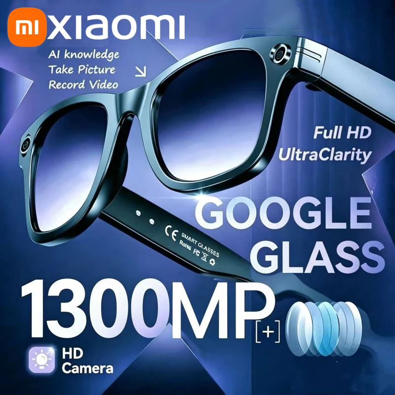 Фото Умные автомобильные очки Xiaomi 8K: профессиональная HD-камера для записи видео, Bluetooth-звонки, перевод речи, музыка, солнцезащитные очки для мужчин №1