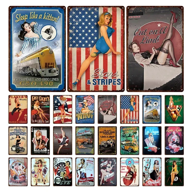 Металлическая табличка Laanstra Pin Up Girl