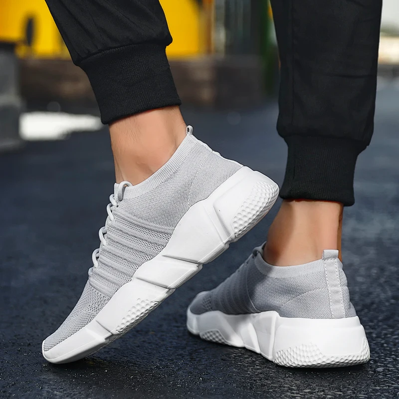 Men Casual Sneakers Breathable Shoes for Male Knitting Mesh Lightweight Large Size 48 Gym Shoes Man Sneakers Jogging