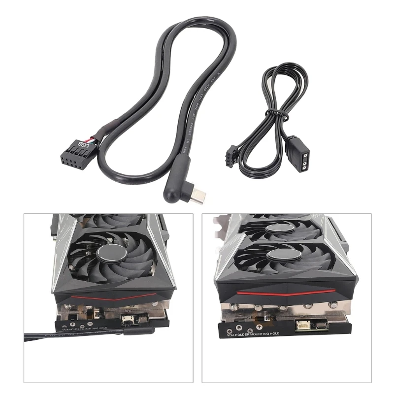 

Power Supply Cable RGB Cable Extension Kit Synchronized Cable RGB for Seven Rainbow 3070 3070ti 3080 3080ti 3090