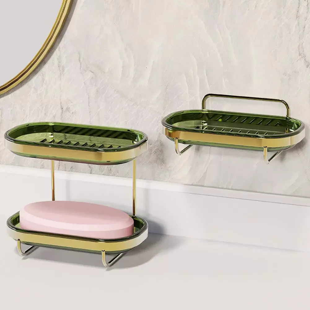 

Soap Dish Durable Anti-slip Mat Light Luxury Wall Mounted Soap Holder for Household