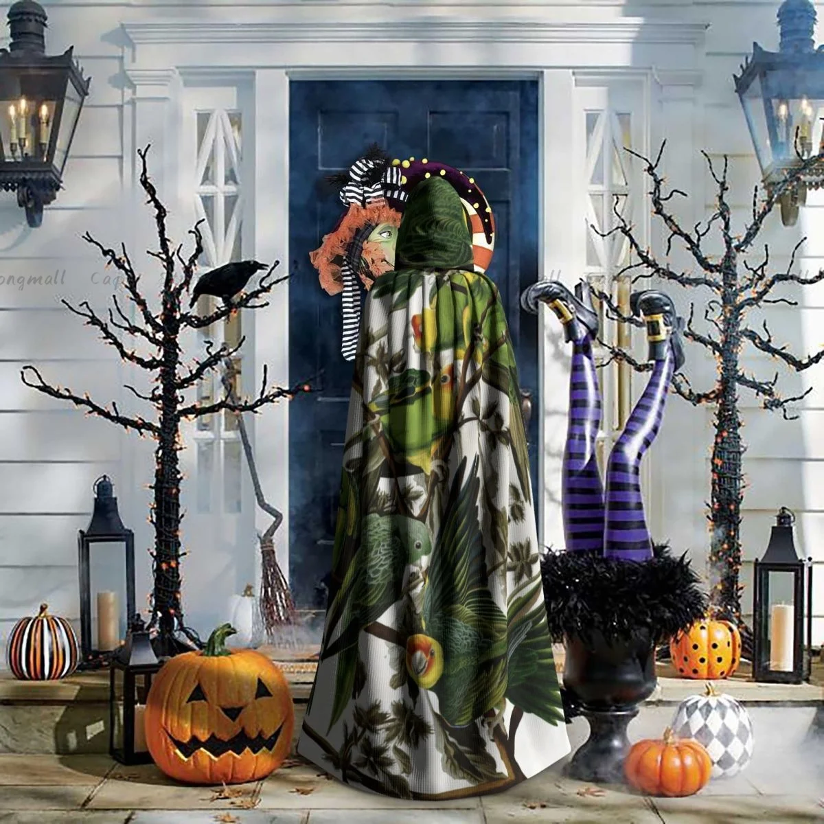 Взрослый женский халат с капюшоном Каролина накидка на Хэллоуин длинный косплей