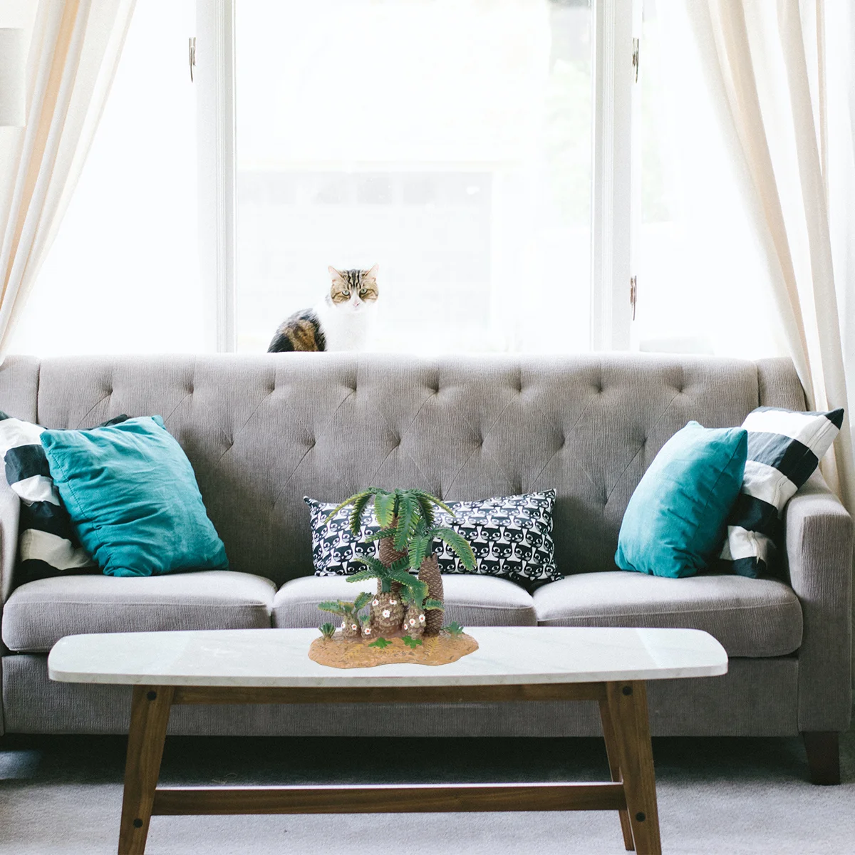 

Искусственные Ароматические фигурки деревьев и пальм, поддельные украшения для вечевечерние, гавайский Декор