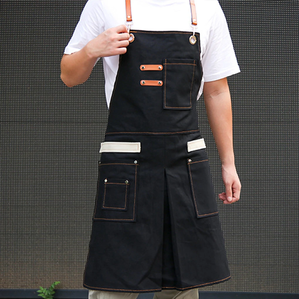 

Прочные товары, сверхмощный брезентовый Рабочий Фартук унисекс с нагрудником и карманами для инструментов, уличные барбекю, Кухонные фарту...