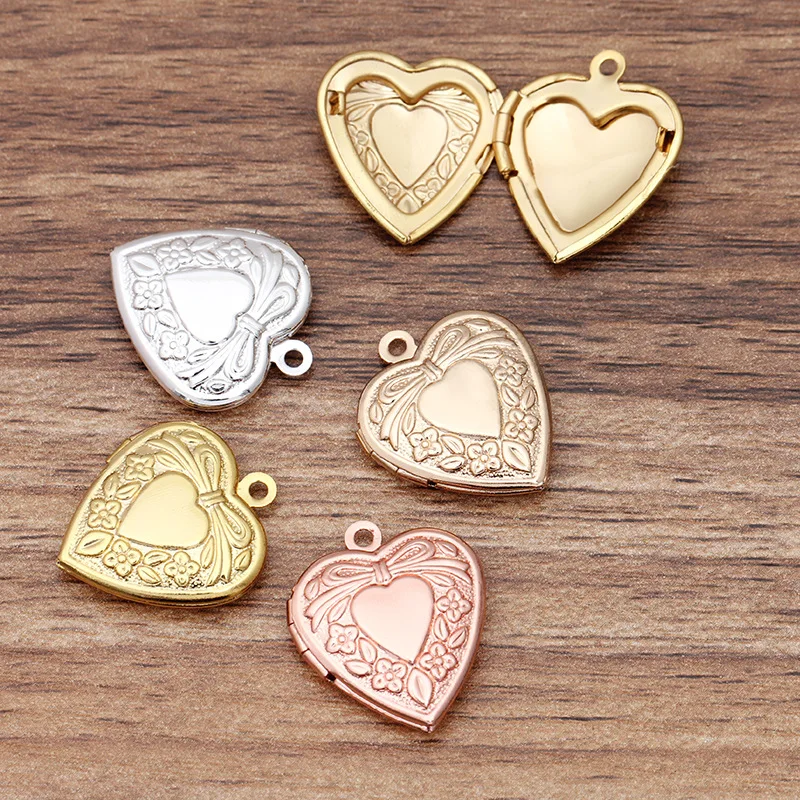 4Pcs Wholesale Platinum 20mm*23mm Vintage Photo Frame Charm&Pendant Photo Locket Frame For DIY Necklace Jewelry Making Accessory