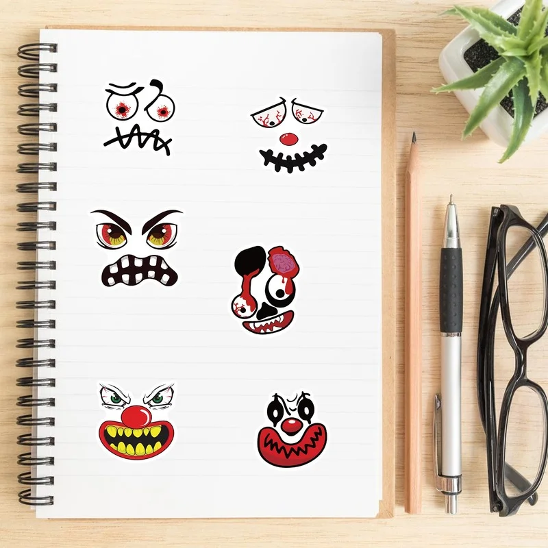 10/25/50pcs Halloween Theme Stickers Decals for Water Bottle Laptop Phone Skateboard Funny Party Supplies Kids Teens Adults Gift - купить по
