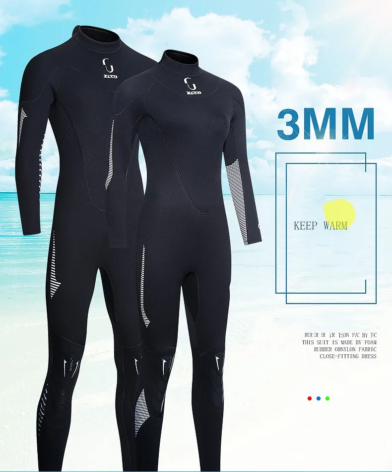 Men Women 3MM Neoprene Surfing Scuba Snorkeling Swimming Full Body WetSuit Keep Warm UnderWater Hunting Spearfishing Diving Suit