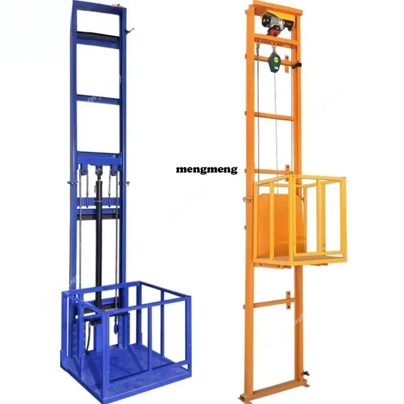 Фото Новинка: Подъемник для дома, настраиваемый электрический грузовой лифт, монорельсовая гидравлическая платформа для склада, мастерской, перевозки товаров и грузов (L) №4