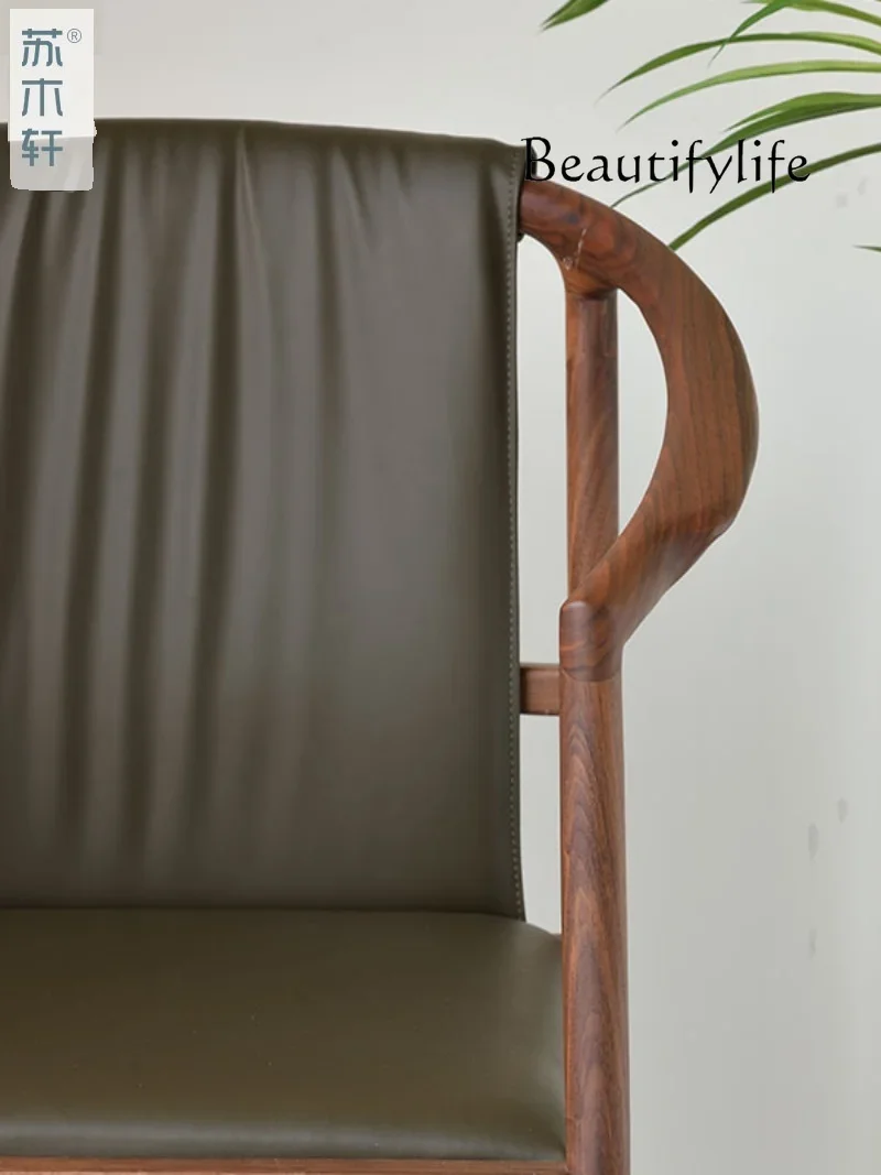 Новое китайское ретро-кресло из черного ореха цельного дерева простой