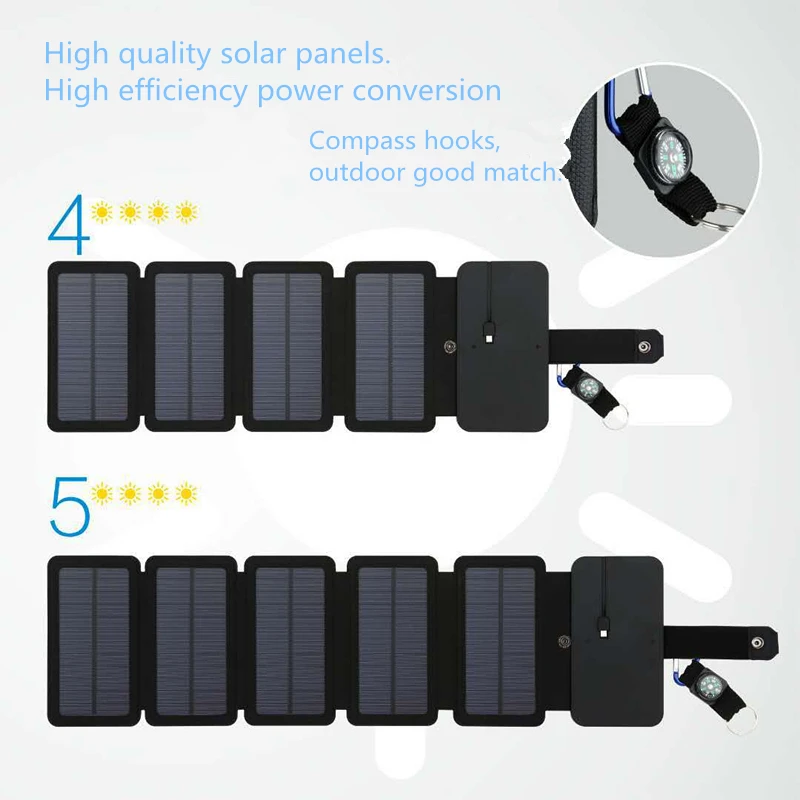 

AISITIN Sun Folding 10W Solar Cells Charger Waterproof 5V USB Output Devices Portable Solar Panels for Smartphones
