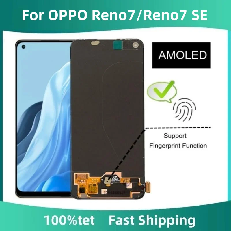 

Оригинальный AMOLED дисплей 6,43 дюйма для OPPO Reno 7 Reno7 SE 5G CPH2371 PFCM00 CPH2363, ЖК-дисплей