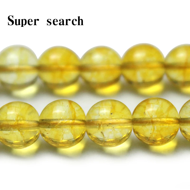 

8mm Quartz Yellow Topazs Crystal Glass Loose Beads Natural Stone Beads For Jewelry Making Diy Eardrop Necklace Bracelet
