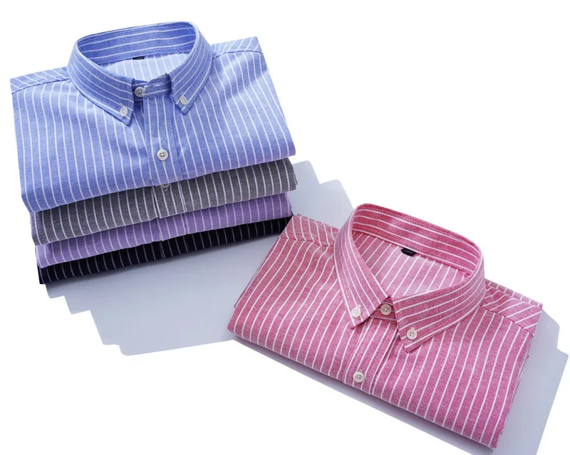 Stripe Men Shirt Plus Size Single Breasted Shirt Autumn Long Sleeve Tops Spring Business Office Wear Casual Large Size Shirt