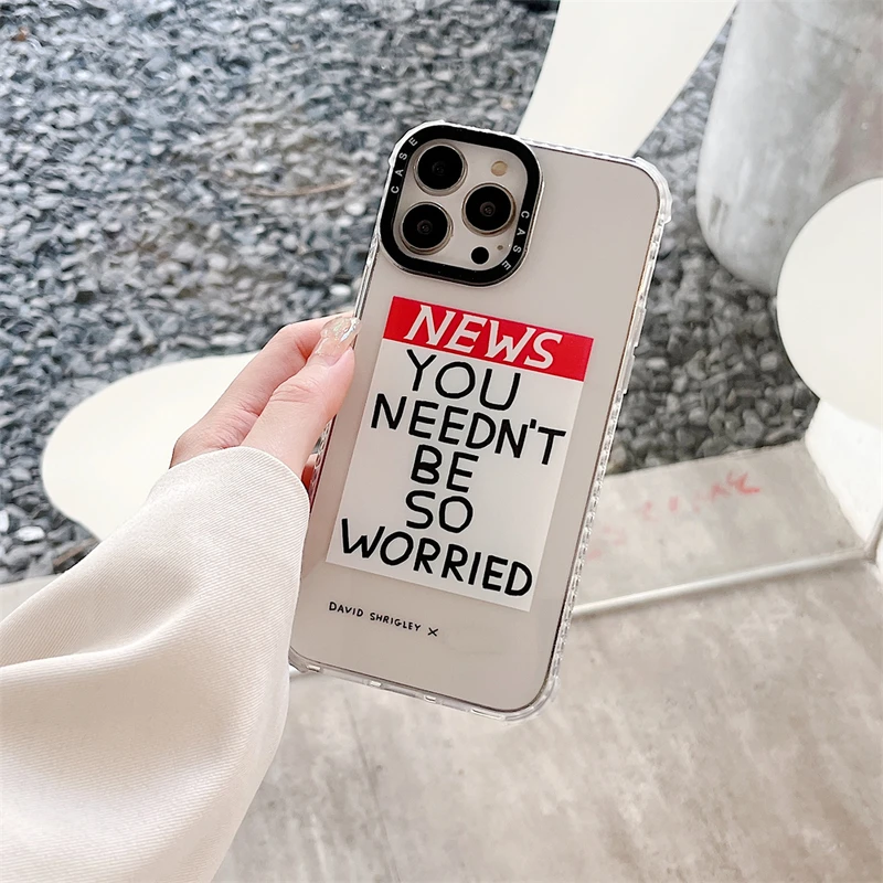 

Fashion Retro Letters Label Shockproof Soft Phone Case For iPhone 11 12 13 Pro Xs Max Xr X 7 8 Puls SE 2 Cute Transparent Cover
