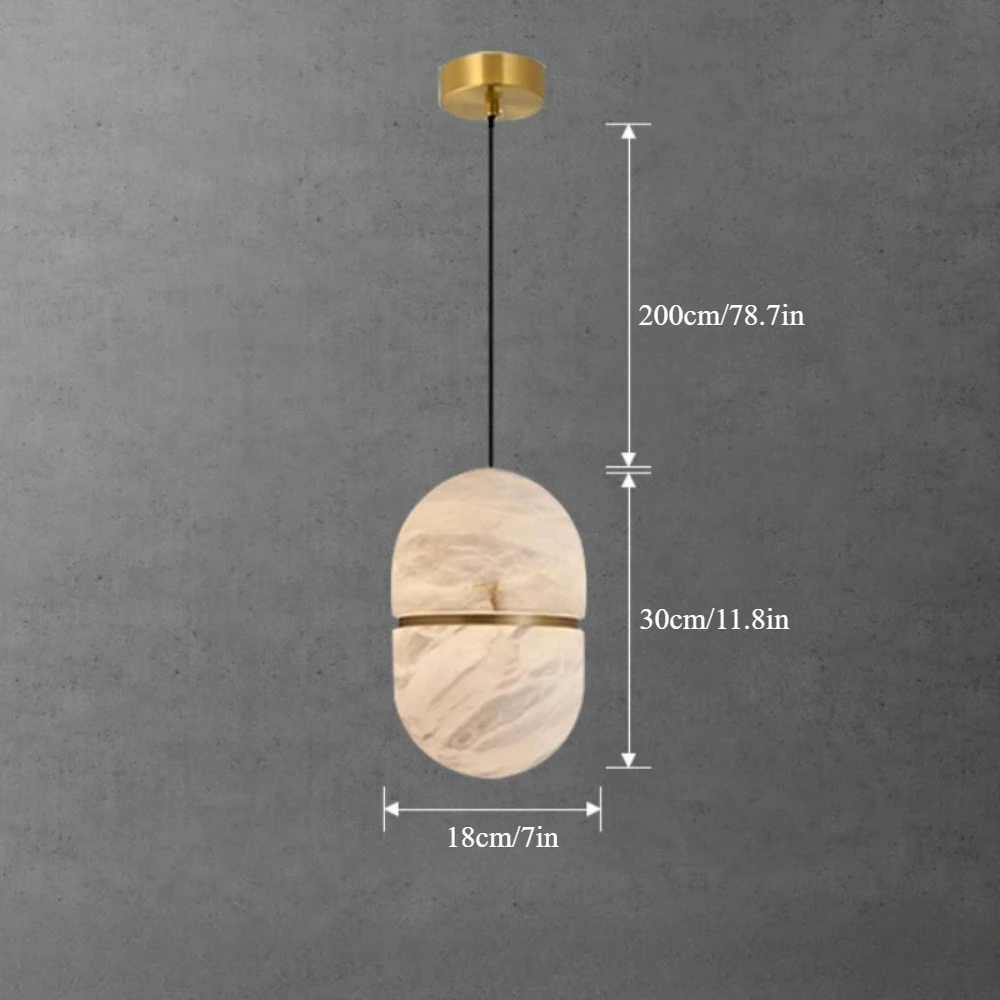 

Подвесная люстра Horrin медная из мрамора
