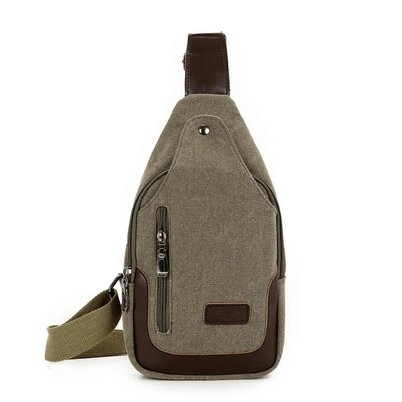 High Quality Outdoor Men Chest Bag Vintage Canvas Crossbody Bag For Man Casual Shoulder Bag Large Capacity Sling Bag