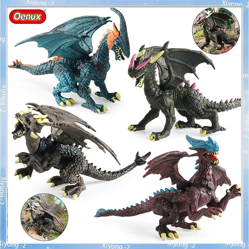 Oenux 4 шт./компл. летающий волшебный дракон вращающиеся монстры динозавры животные