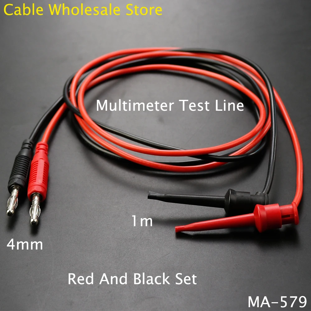 

1 шт., 1 м, ультрамягкий силиконовый испытательный провод, 4 мм, штекер типа «банан», тестовый крючок, силиконовый кабельный разъем, универсальный измерительный провод, игла