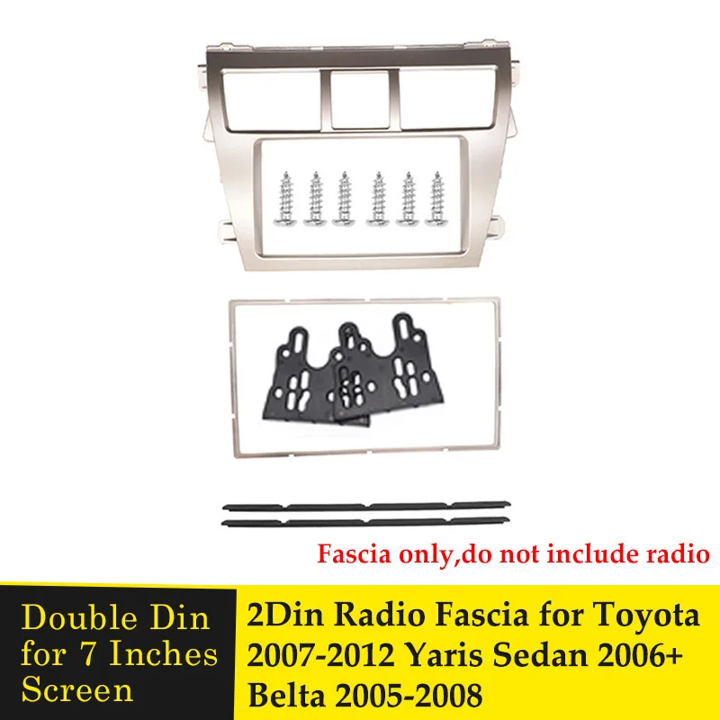 

2 Din Car Radio Frame For TOYOTA Vios 2007-2012 Yaris Sedan 2006+ Belta 2005-2008 DVD CD Stereo Fascia Adaptor Panel Dash