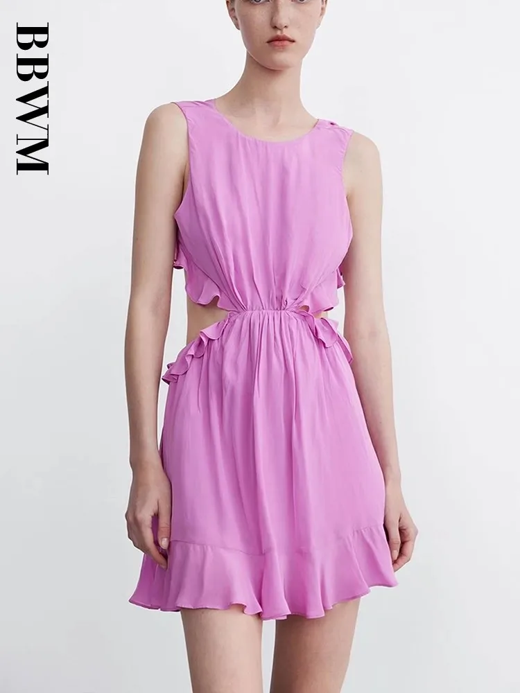 Женские летние платья выше колена 2022 винтажные пикантные бандажные однотонные