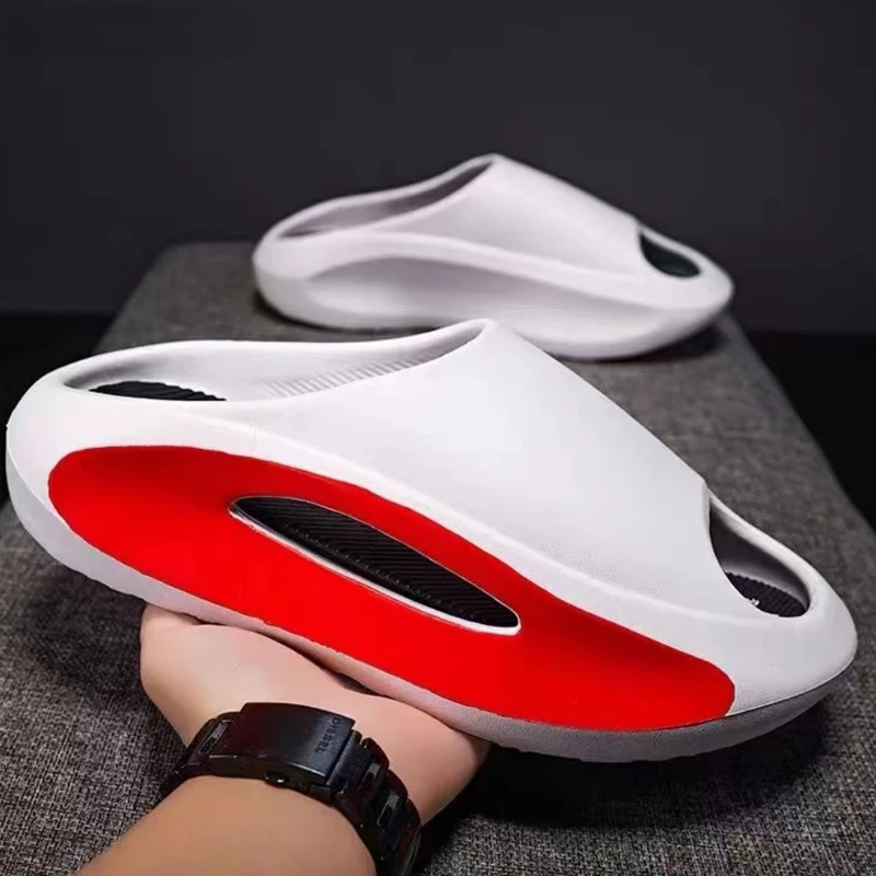 

Unisex 2023 New Summer Sneaker Slippers for Men Thick Bottom Platform Slides Soft Eva Hollow Unisex Sandals Casual Beach Shoes