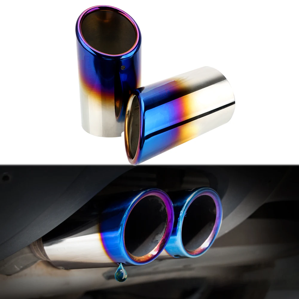 

2pcs For VW Tiguan Volkswagen Passat B7 CC Car Exhaust Tip Muffler Pipe Cover For Audi A4 B8 A3 A1 Q5 Auto Accessories