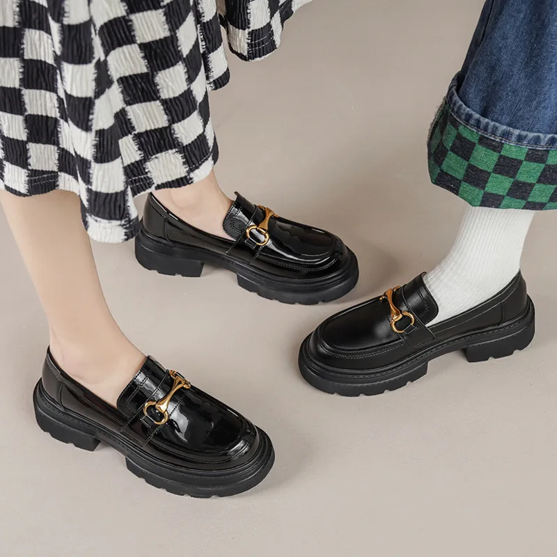 

Oxford Shoes for Women 2022 Women's Spring Luxury Designer Trend Chunky Demonias Platform Loafers Autumn Genuine Leather Summer