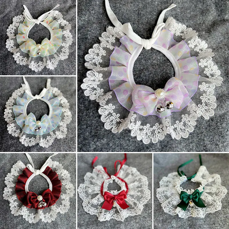 

Dogs Cats Pet Collar Lace Bib Necklace Necktie Daisy Scarf Collar Bowknot Neckerchief Lovely Tie Puppy Pet Grooming Accessories