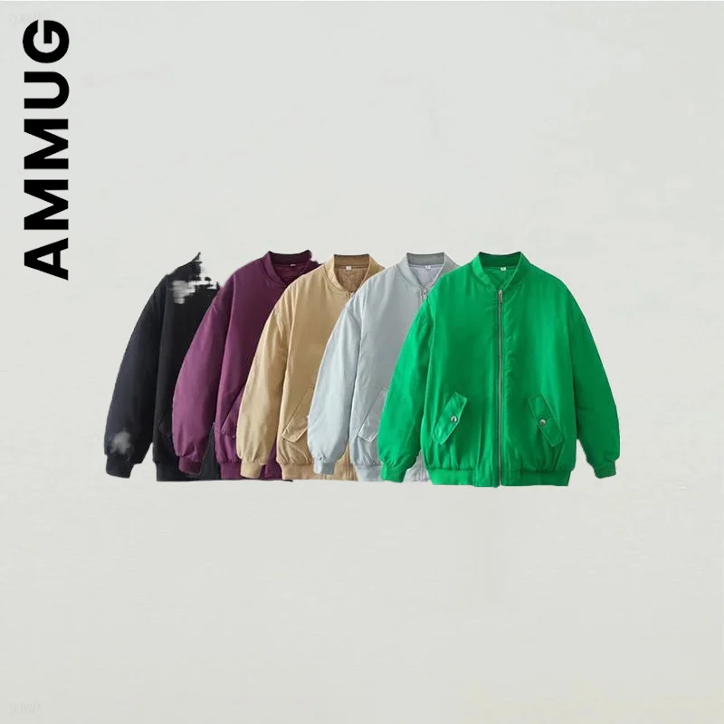 

Ammug зимняя женская куртка в стиле хип-хоп, модные куртки-бомберы, свободные теплые куртки в стиле унисекс в стиле бойфренда для женщин, зимни...