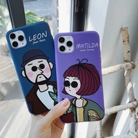 cute cartoon killer leon couple phone case for iphone 11 12 13 pro max mini x xr 7 8plus se3 20 shockproof soft tpu cover fundas