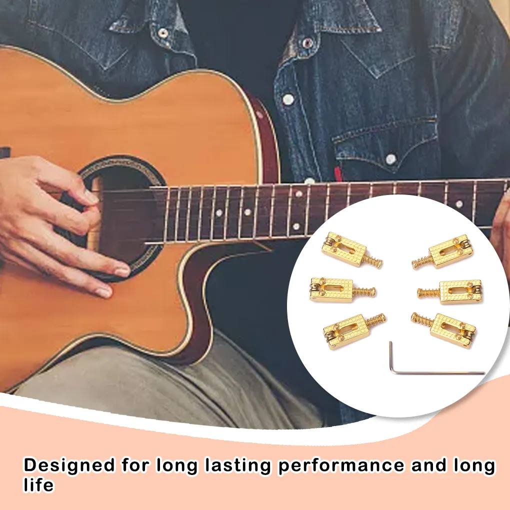 

6Pcs Guitar Bridge Professional Bridges Saddles Accessories Music Lover