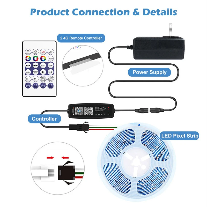 WS2812B Ontroller USB Bluetooth compatible for LED Strip Light Set APP Control | Освещение