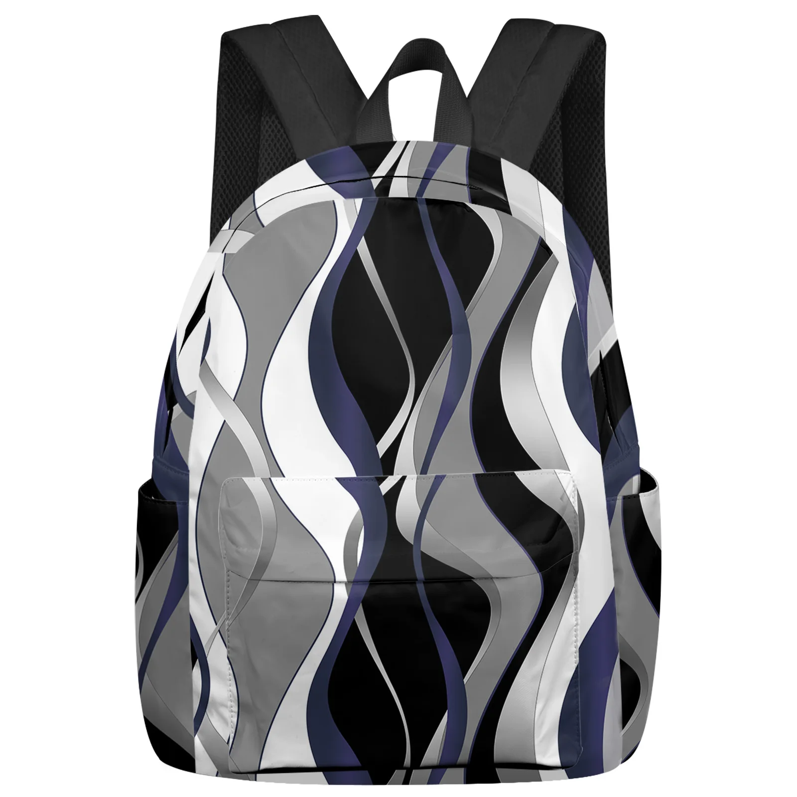 

Abstract Line Gradient Navy Blue Backpacks Teenagers Student School Bags Laptop Backpack Men Women Female Travel Mochila