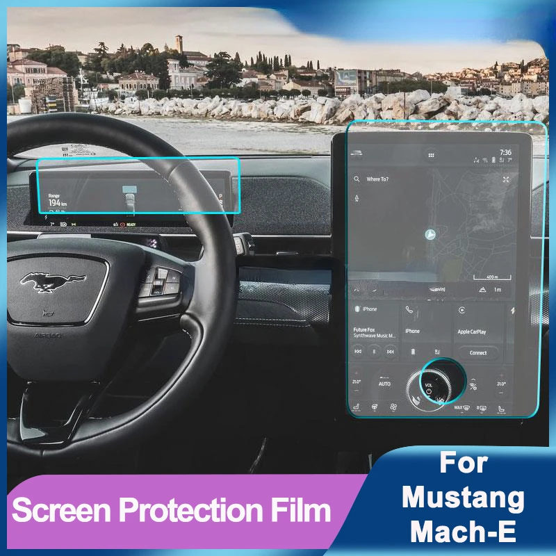 

Screen Protection Film For Ford Mustang Mach-E Navigation GPS LCD Dashboard Tempered Glass Protector Anti-scratch HD 2021-2022