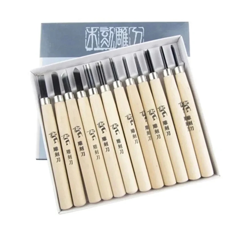 

Деревянный нож с гравировкой, набор из 12 предметов, набор инструментов с гравировкой из мягкого дерева/резины, принадлежности для живописи