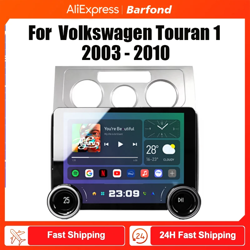 Автомагнитола Barfnd для Volkswagen Touran 1 2003-2010 мультимедийный видеоплеер навигация