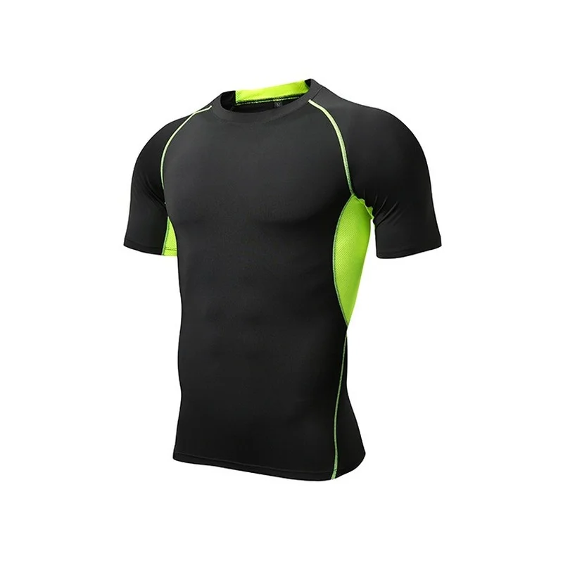

Quick-drying Sports T-shirt Men Yoga Tights Fitness Clothes Stretch Breathable Perspiration Round Neck Muscle Short Sleeves