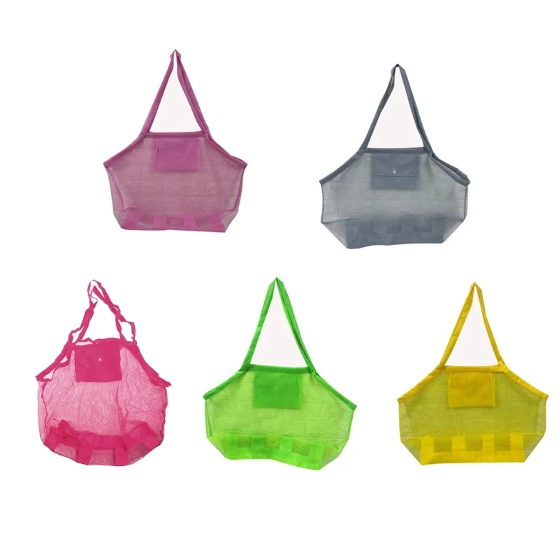 Y1ub Mesh Beach Bag для очень большой чистой суммы детского песчаного бассейна больших