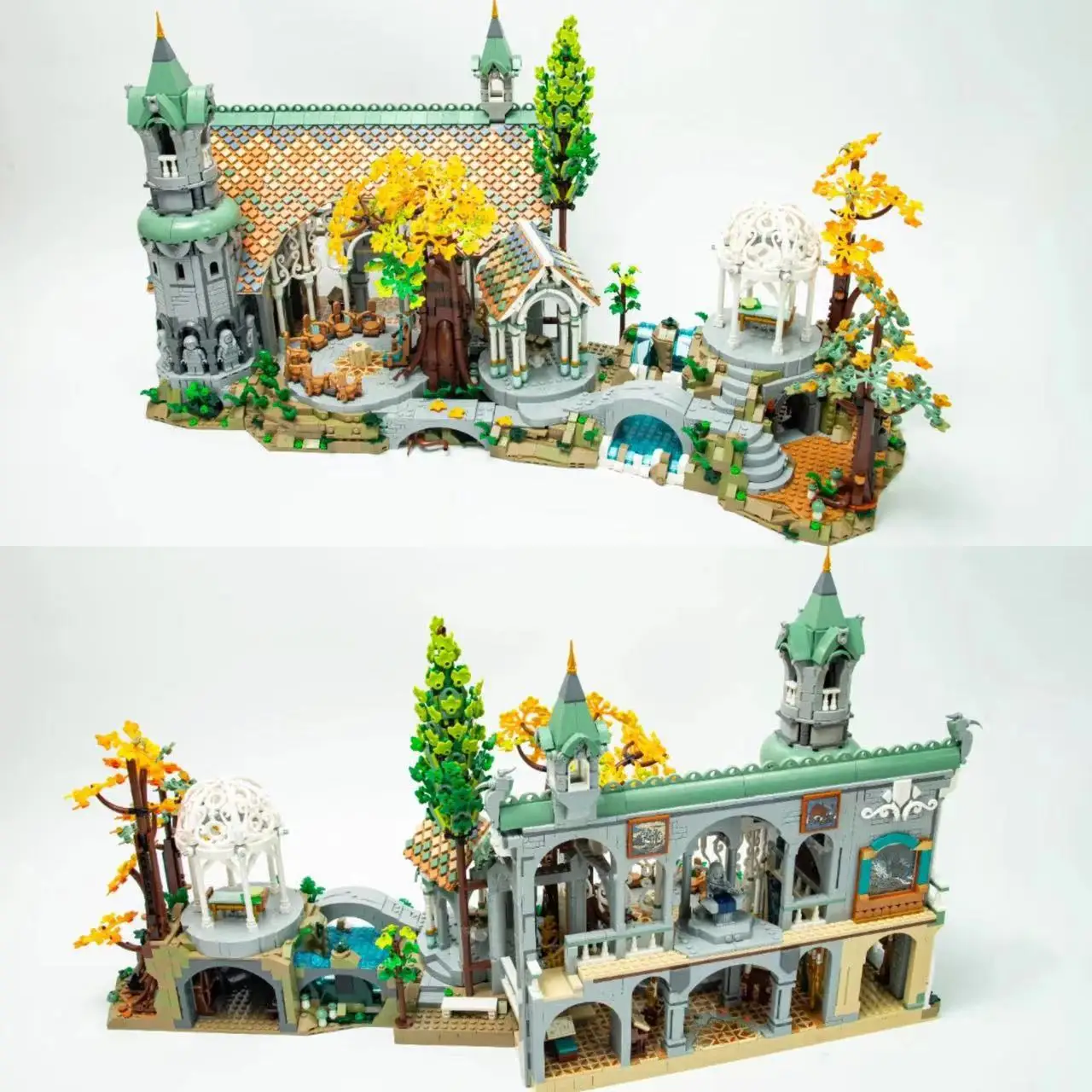 

New 6167pcs 10316 Famous Movie Ideas Lorded of Rings Rivendell Building Blocks Street View European Castle Bricks Toy Kids Gifts