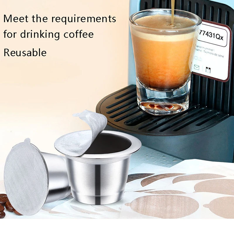 

Nespresso Stainless Steel Refillable Coffee Capsule Coffee Filter Coffee Pod Reusable Cafe Machine DIY Cafe Filter Cup