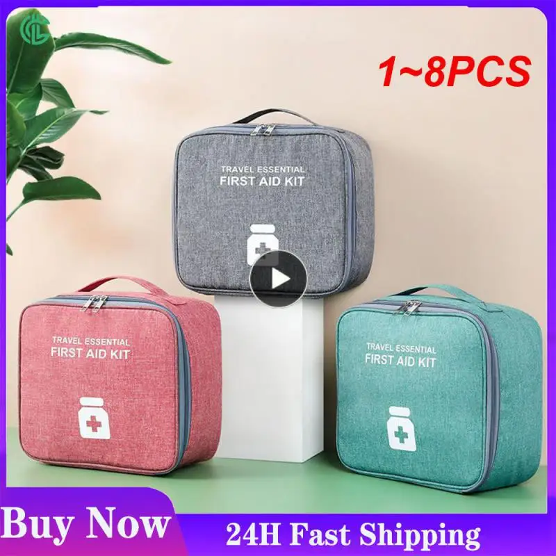 

1~8PCS Home First Aid Kit Large Capacity Empty Medicine Storage Bag Portable Travel Medicine Box Survival Bag Emergency Bag For