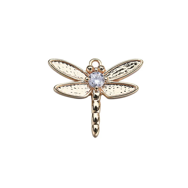 

15*18MM Color Retention Real Gold Plated Copper Dragonfly Shape Pendants Charms DIY Jewelry Making Findings Accessories