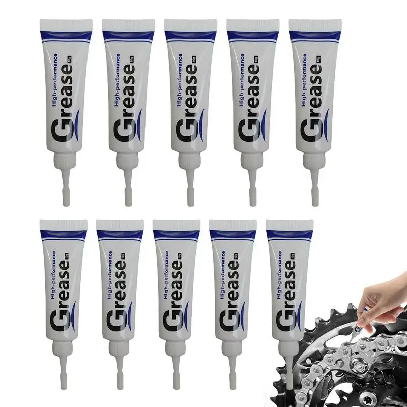 

10Pcs Bearing Grease Multi-purpose Anti-rust Bike Chain Lubricant Chain Portable Synthetic Shock Absorption Grease For Bikes