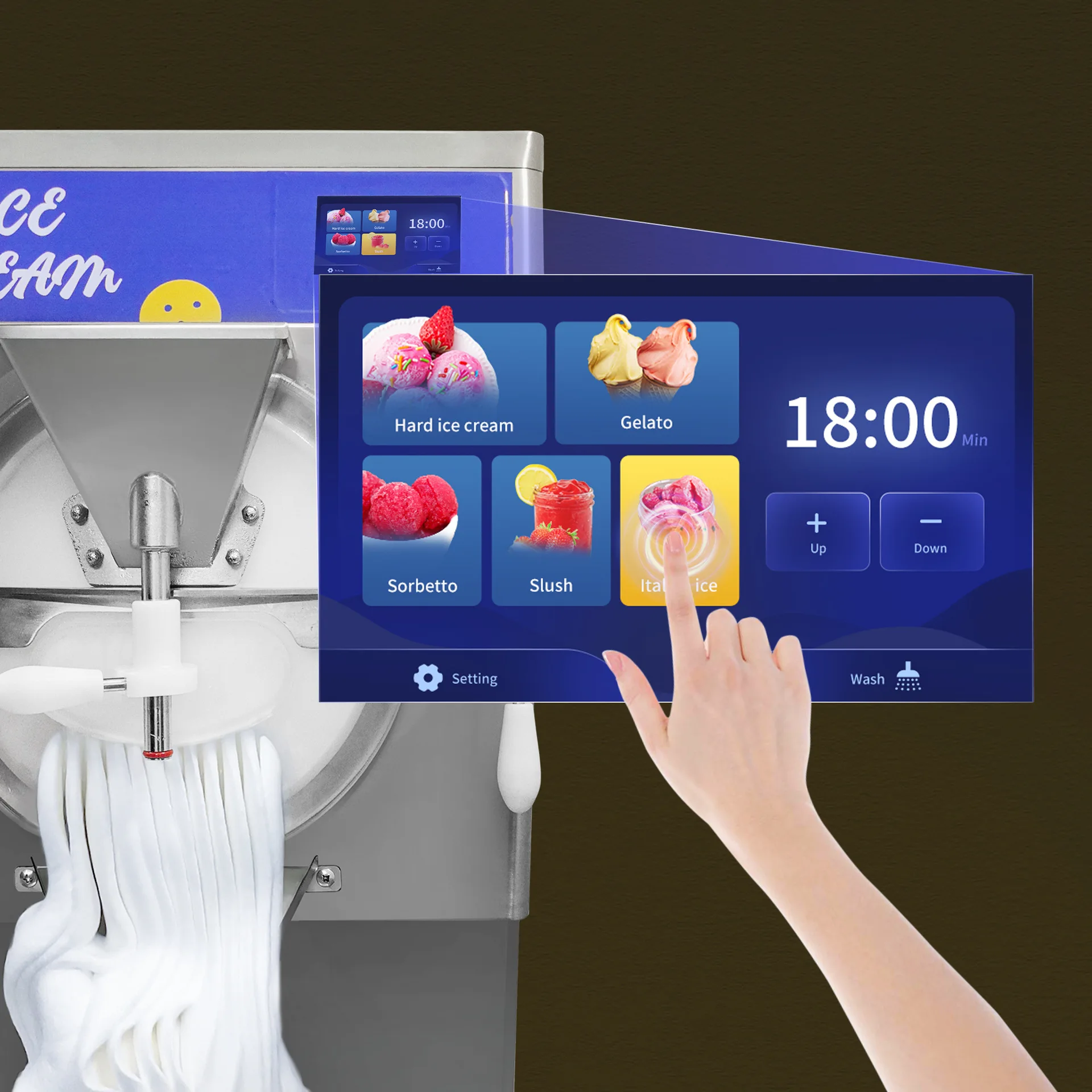 Фото Commercial Italian Gelato Ice Cream Yogurt Machine Stainless Steel Desktop for Milk Tea Snacks Featuring New Condition Corn Nut №3
