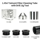 Алюминиевый фильтр для очистки растворителя 1,45 дюйма OD 7 дюймов L 12-28 + 58-24, чашки из нержавеющей стали 9x, заглушка перегородки, фотокрышка, набор инструментов