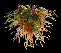 modern art ceiling pendant lamp 100 handmade blown glass chandeliers for living room 2021