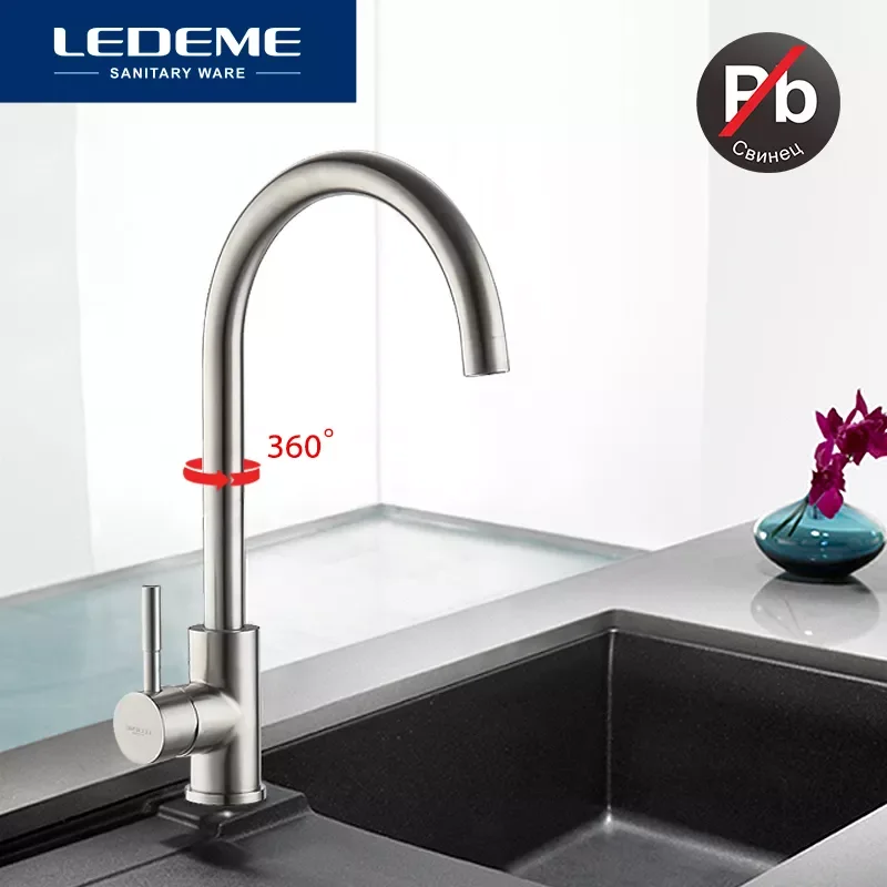 

Classic Kitchen Faucet Stainless Steel Brushed Process Swivel Basin Faucet 360 Degree Rotation Stainless Steel Faucet