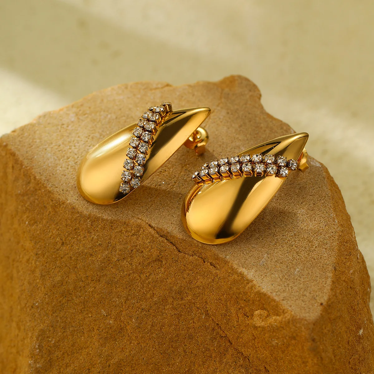 NIMAI модные серьги-гвоздики в форме капли воды массивные серьги из нержавеющей