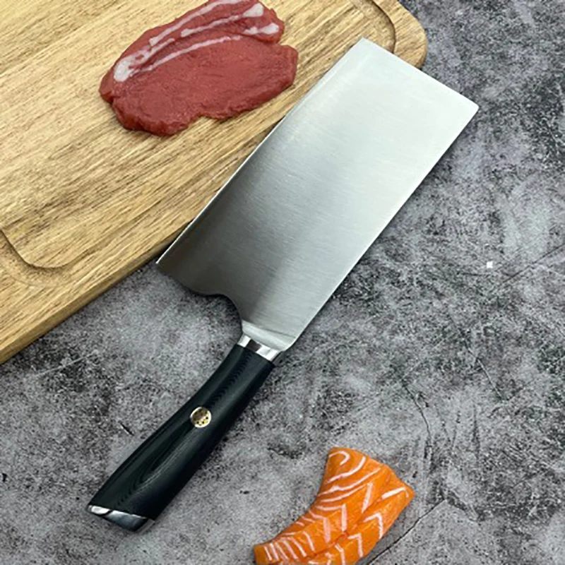 Нож для нарезки 3 слоя плакированного стального лезвия M390 рукоятка G10 острые